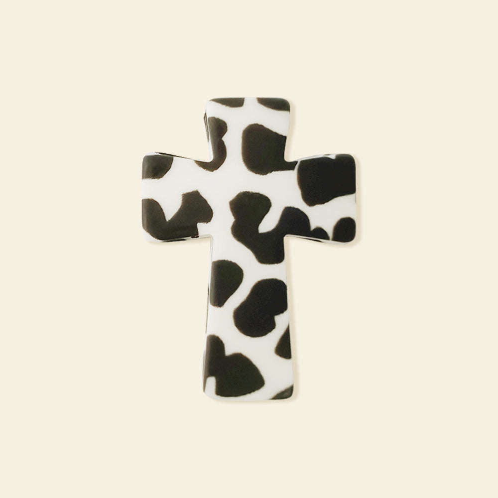 Wholesale 10pcs Cow Pattern Skull Sunflower Cross Silicone Focal Beads